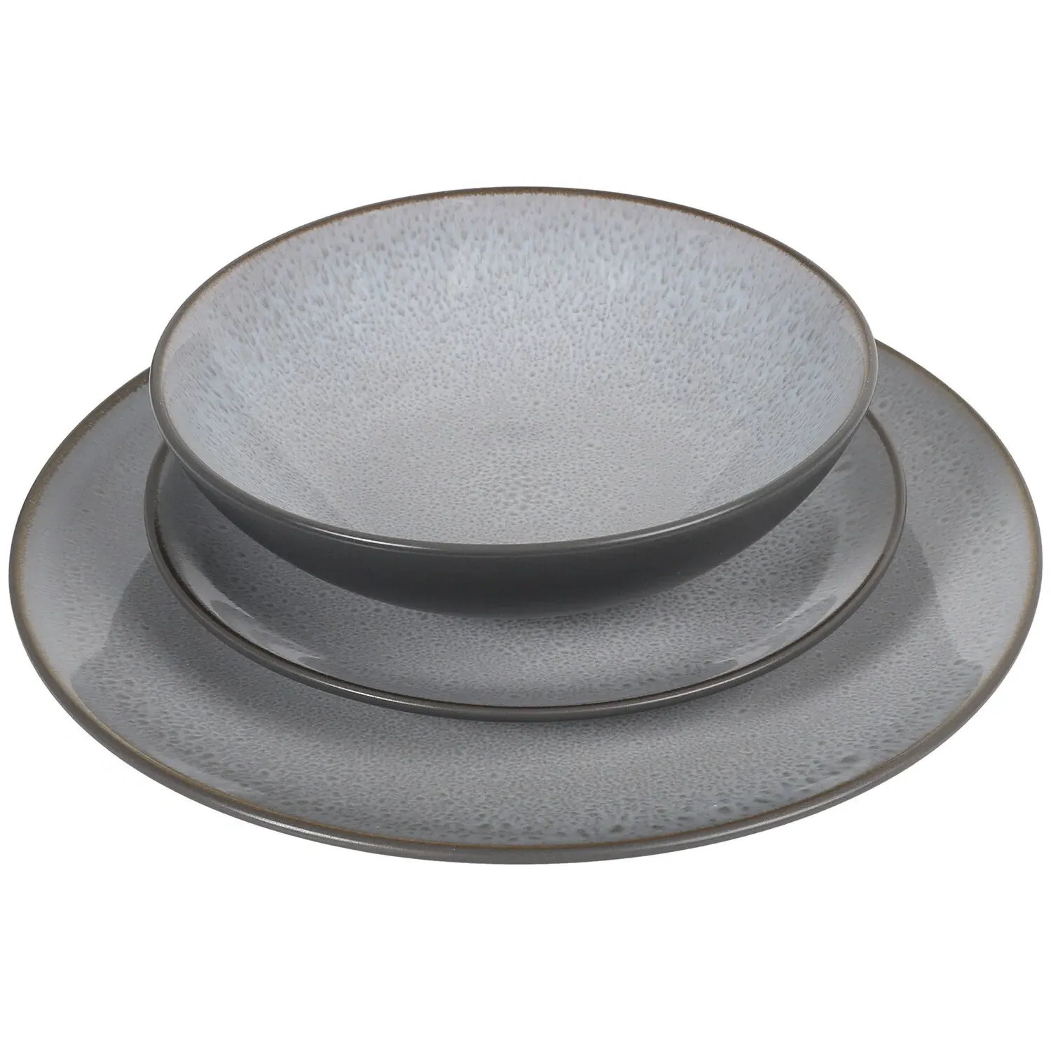 Pebble 12 Piece Dinner Set - Grey