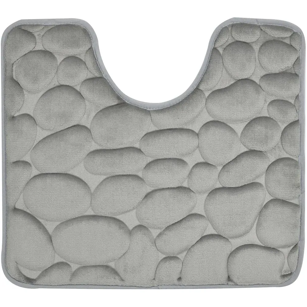 Pebble Bath and Pedestal Mat Set - Grey