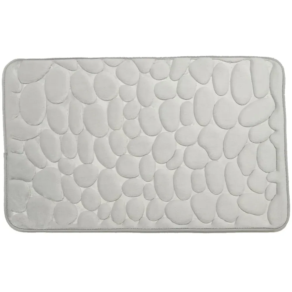 Pebble Bath and Pedestal Mat Set - Silver image