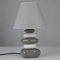 Pebble Stack Table Lamp - Grey, Ceramic