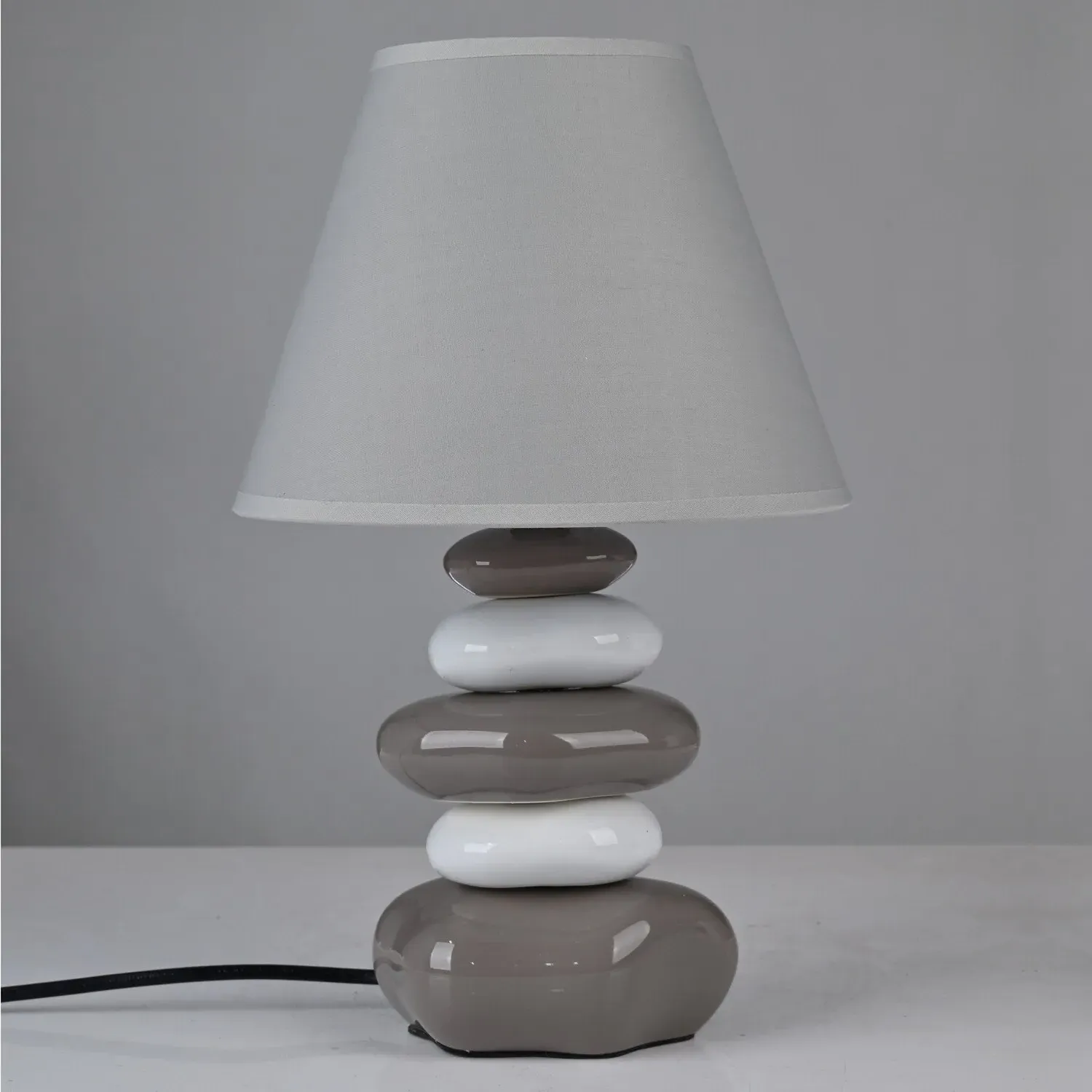 Pebble Stack Table Lamp - Grey, Ceramic