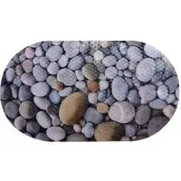 Pebbles PVC Bath Mat - Grey