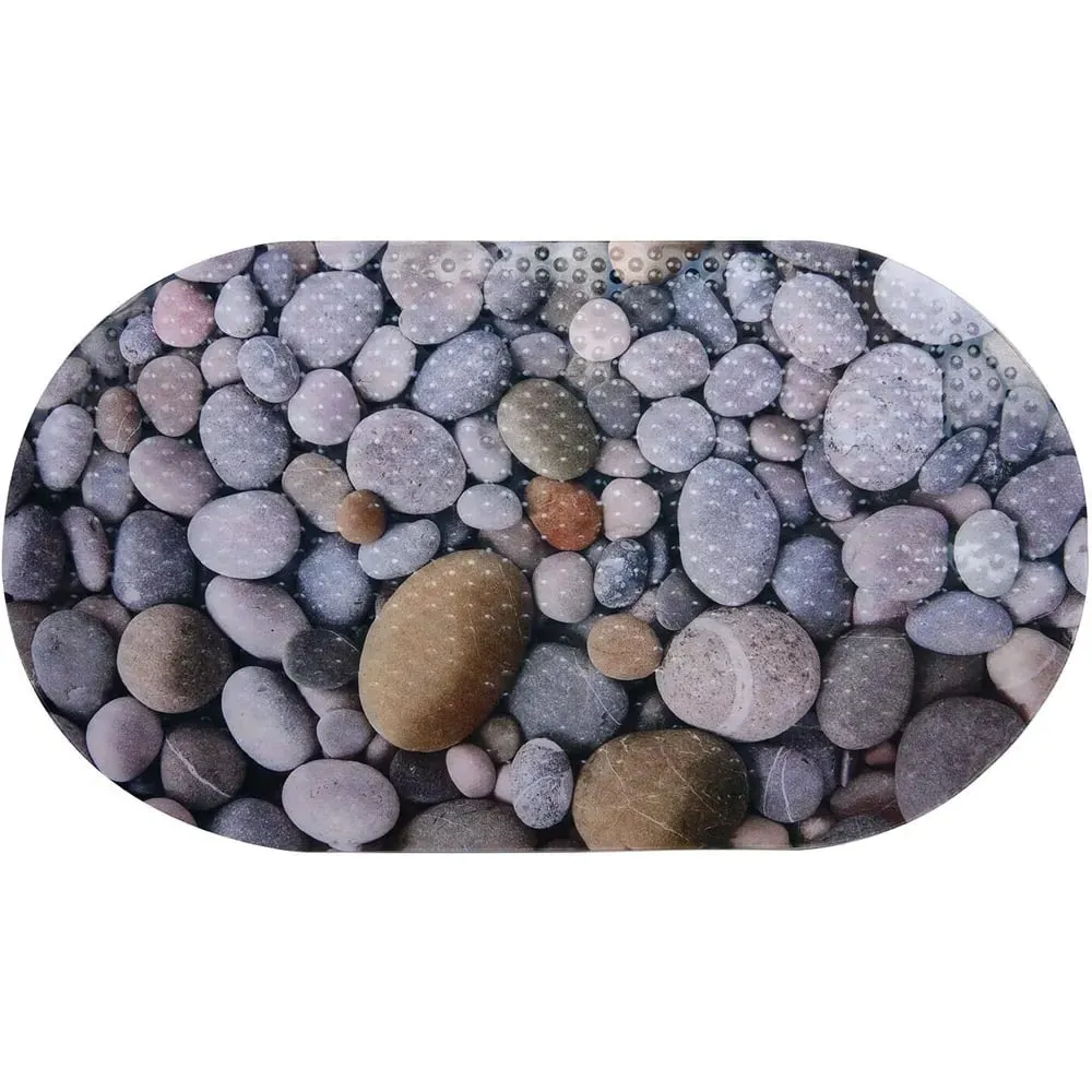 Pebbles PVC Bath Mat - Grey