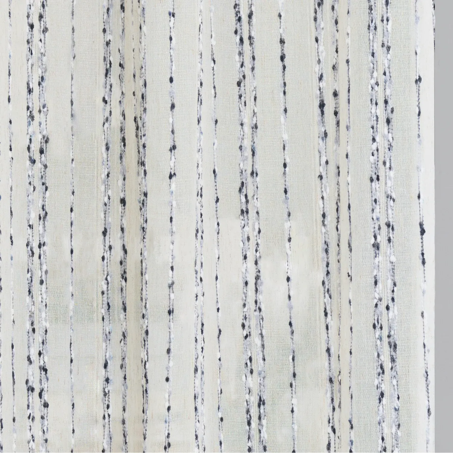 Pembury Slub Voile Panel - White and Charcoal