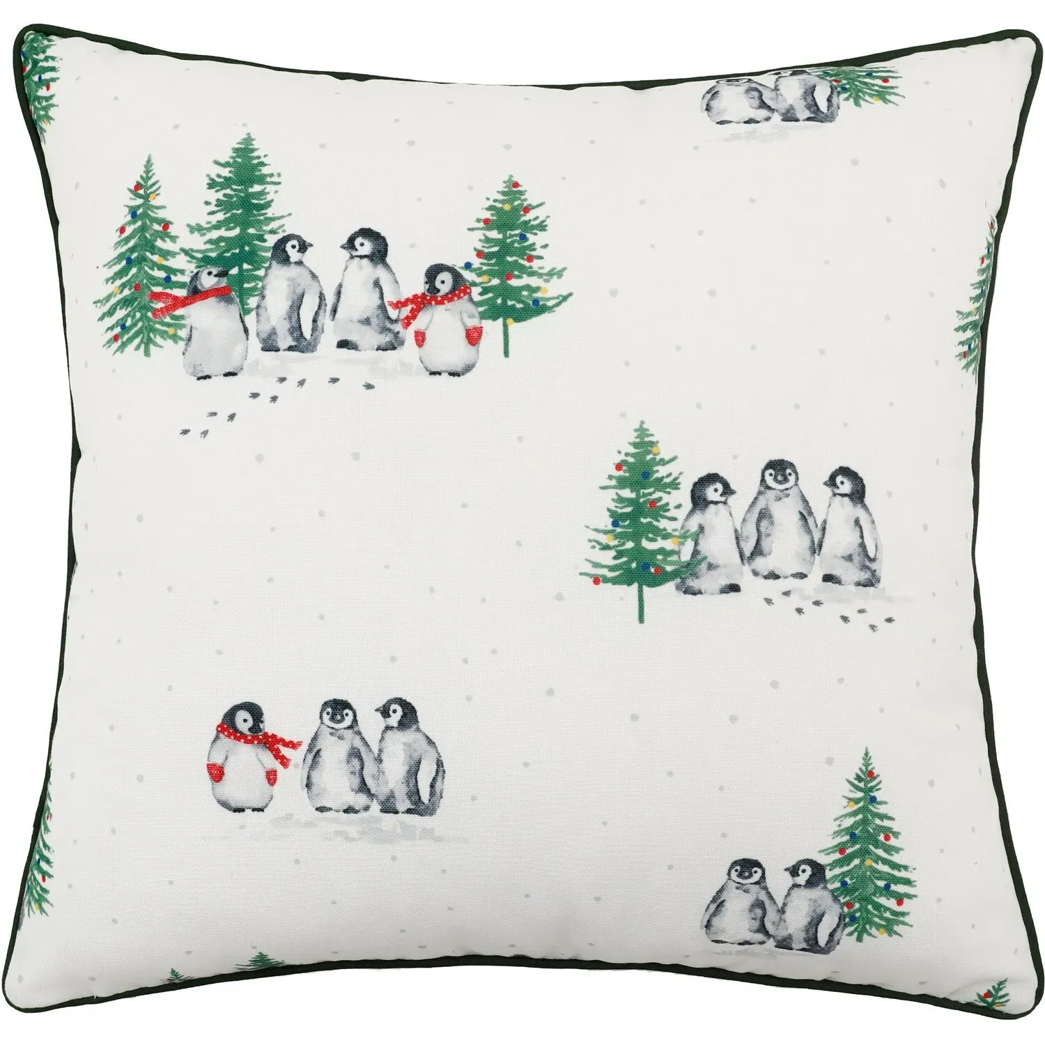 Penguins Cushion - White