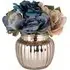 Peony Arrangement in Copper Vase - Navy, Mauve, Gold
