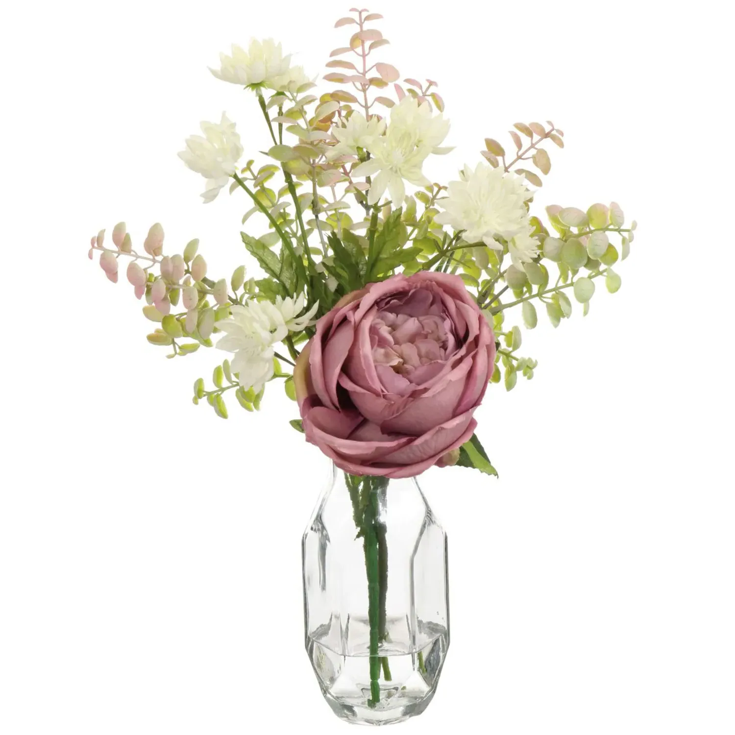 Peony Arrangement with Glass Vase image