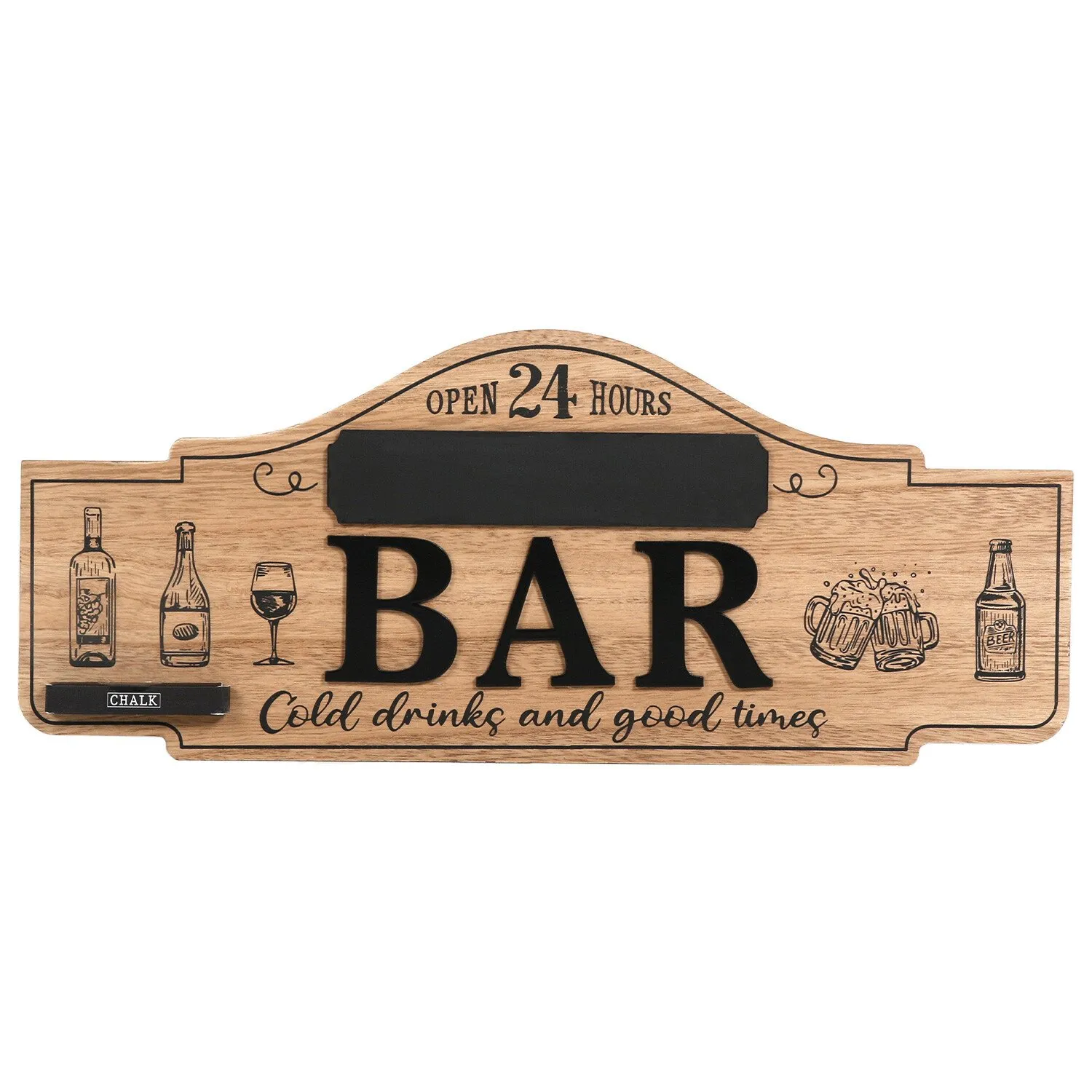 Personalised Bar Wall Sign - Wood Effect image
