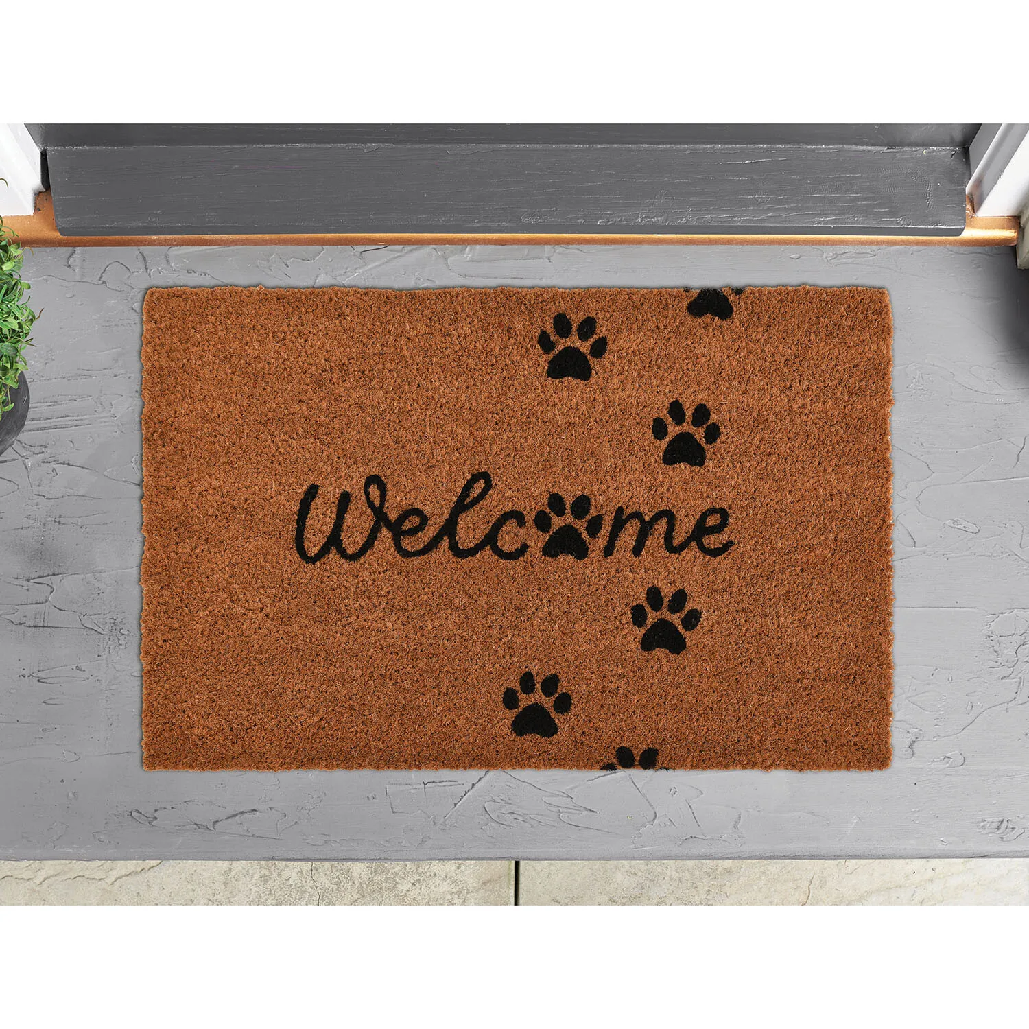 Pet Printed Coir Door Mat - Brown