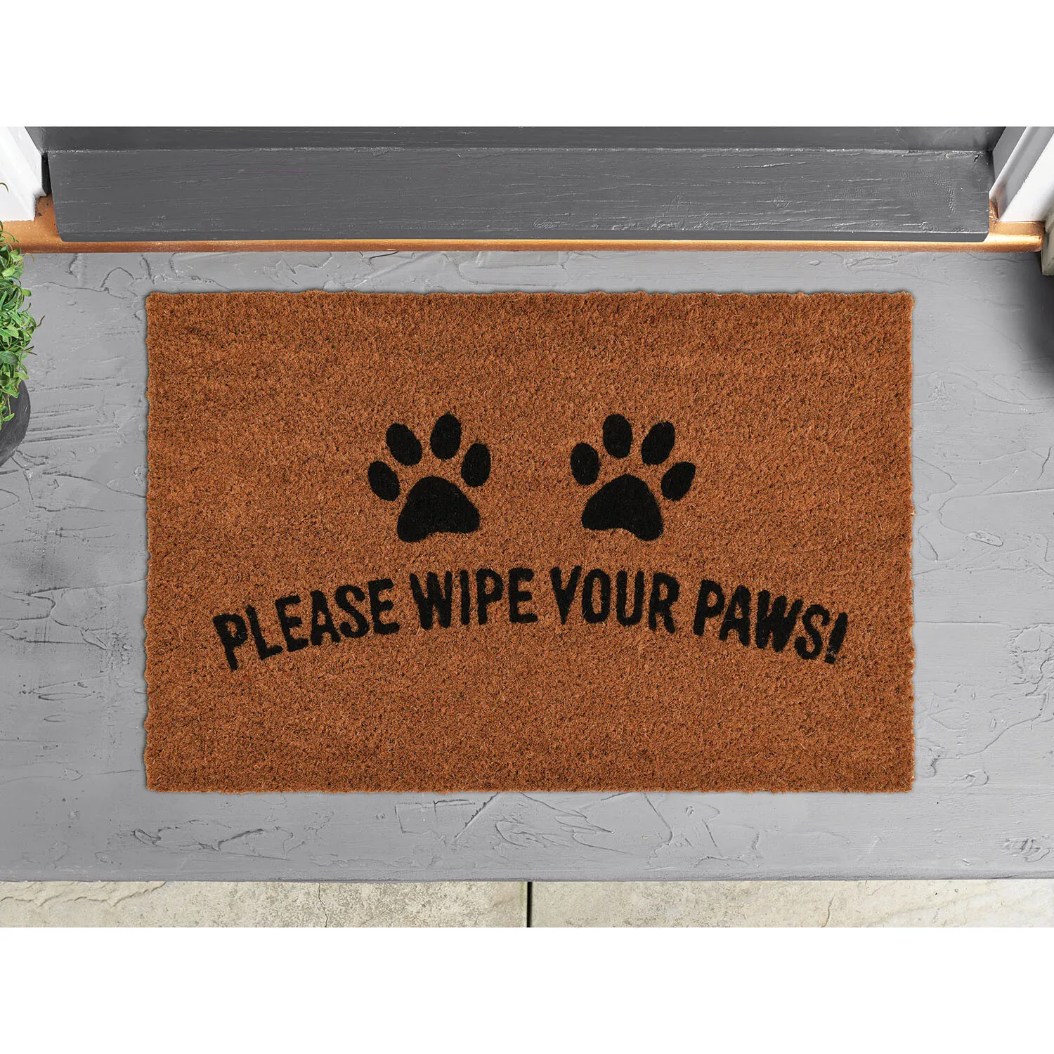 Pet Printed Coir Door Mat - Brown