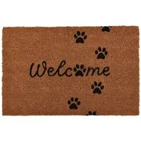 Pet Printed Coir Door Mat - Brown