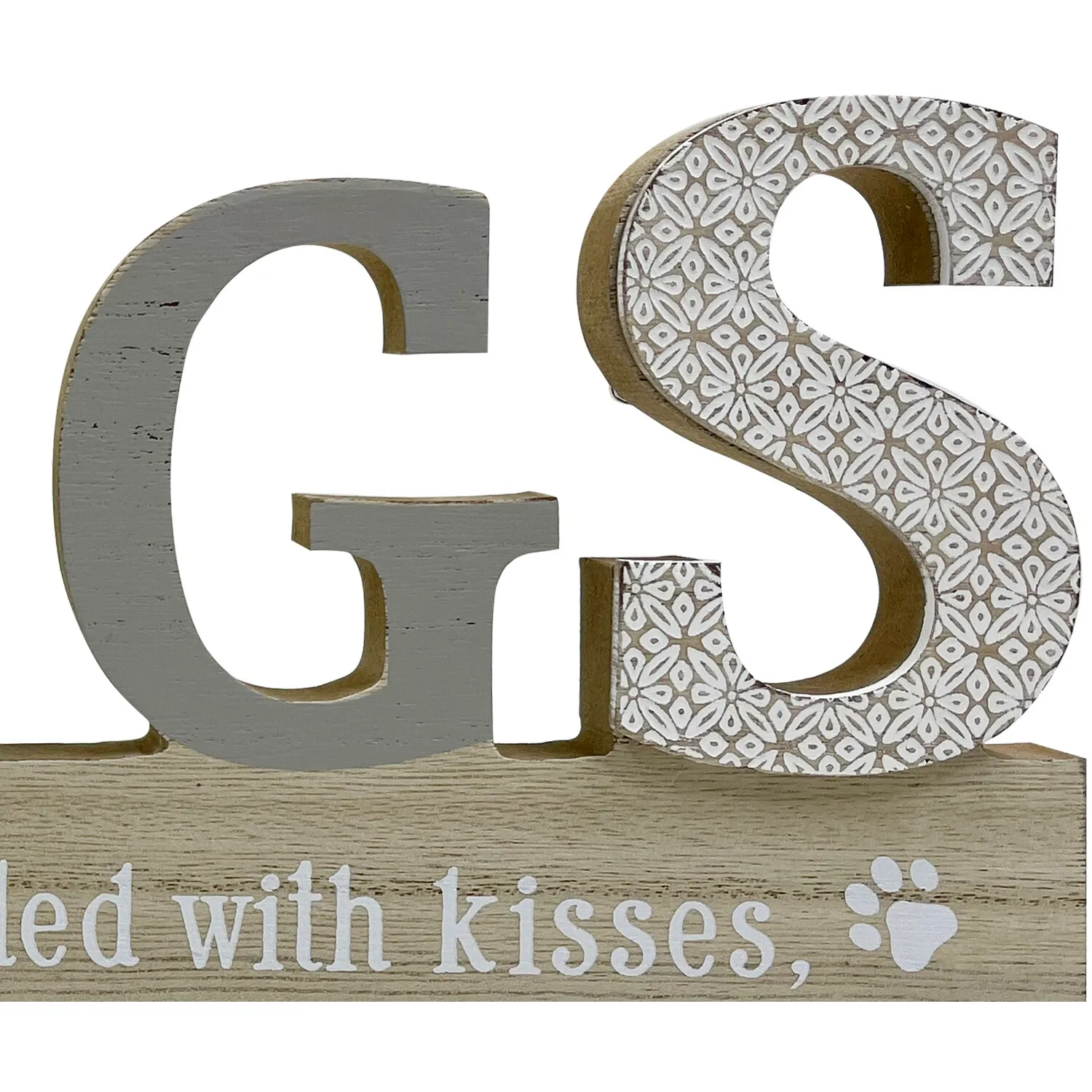 Pet Slogan Wood Effect Plaque - Natural