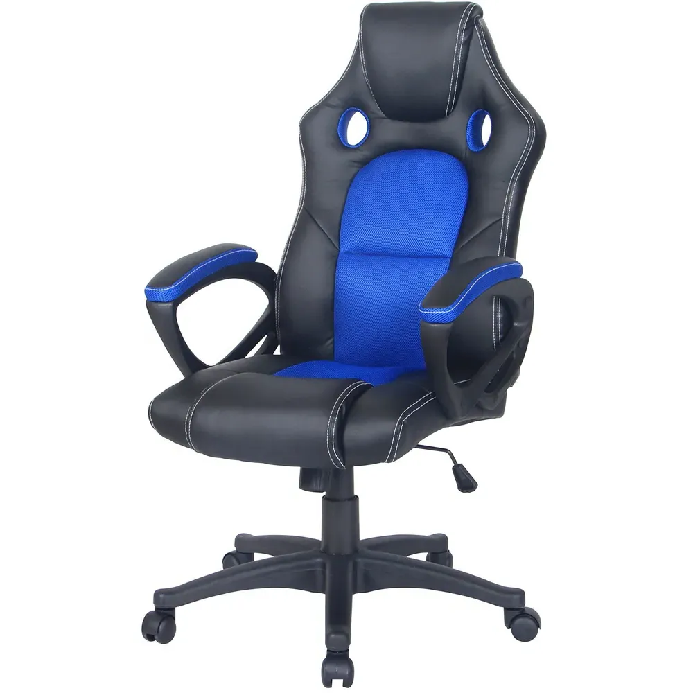 Phoenix High Back Swivel Office Chair - Blue, Faux Leather