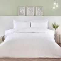 Pimlico King Size Satin Stripe Duvet Set - White