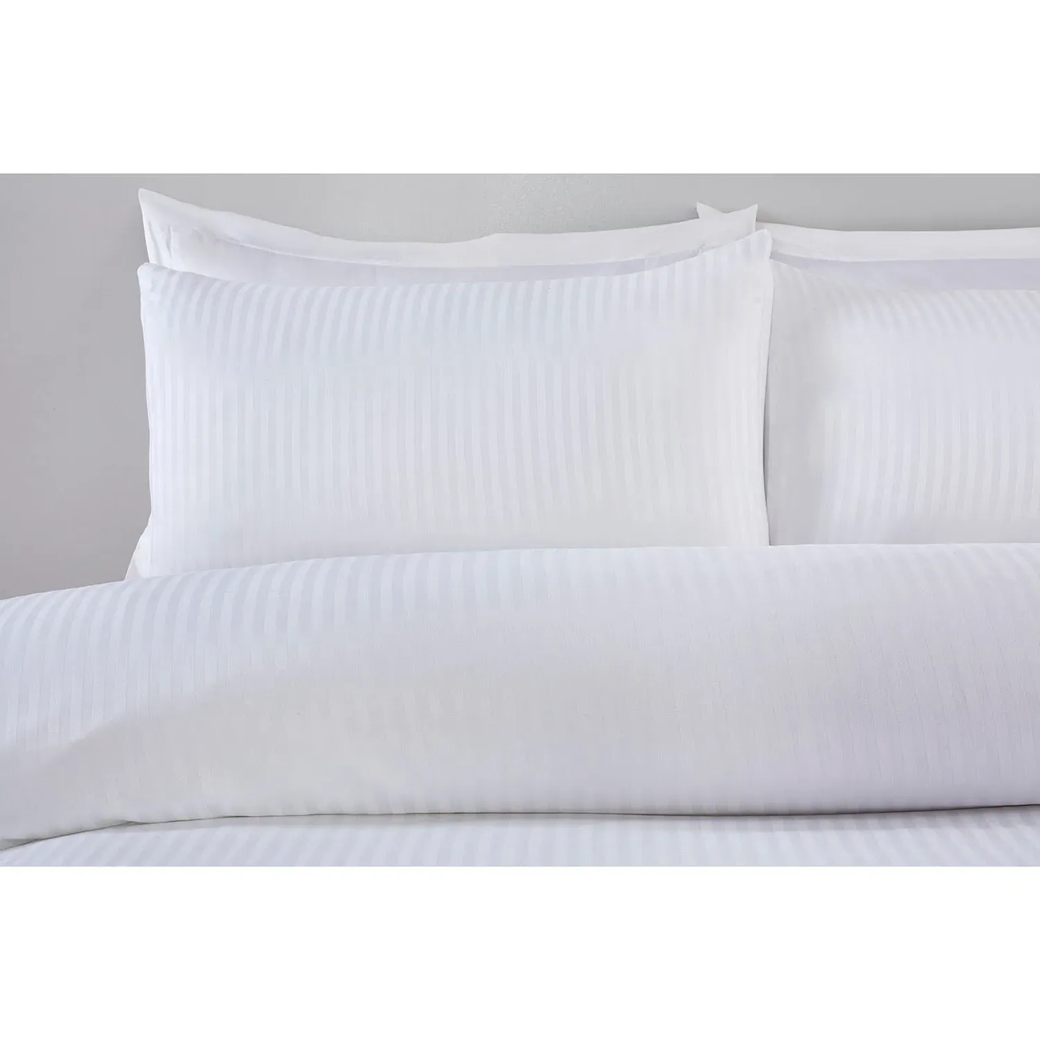 Pimlico Super King Satin Stripe Duvet Set - White