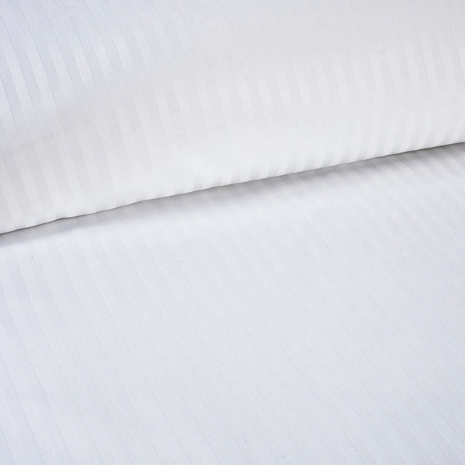 Pimlico Super King Satin Stripe Duvet Set - White