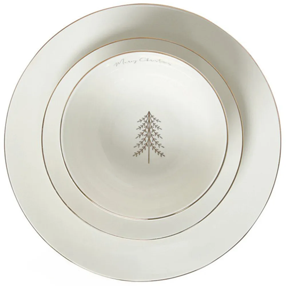 Pine 12 Piece Dinner Set - Gold