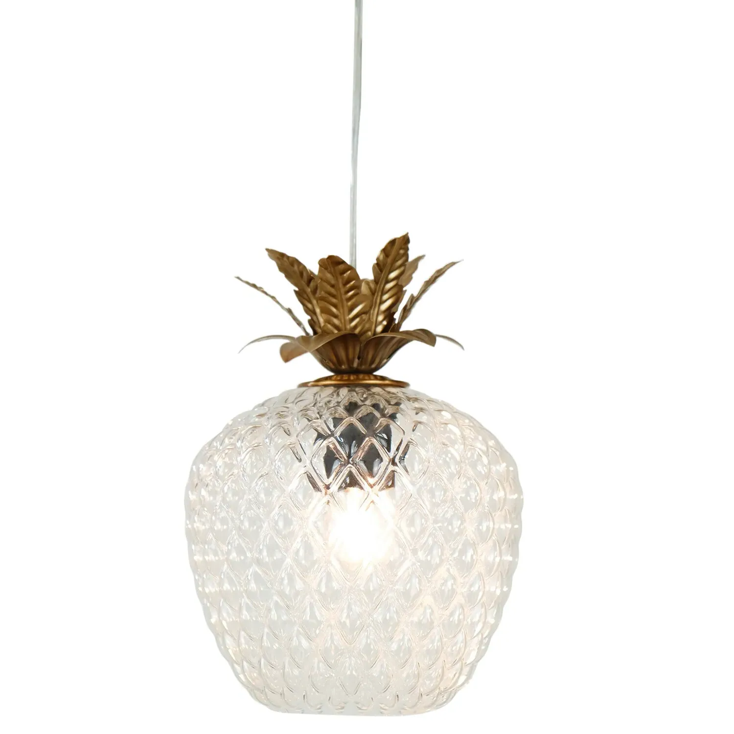 Pineapple Ceiling Fitting - Clear, Gold