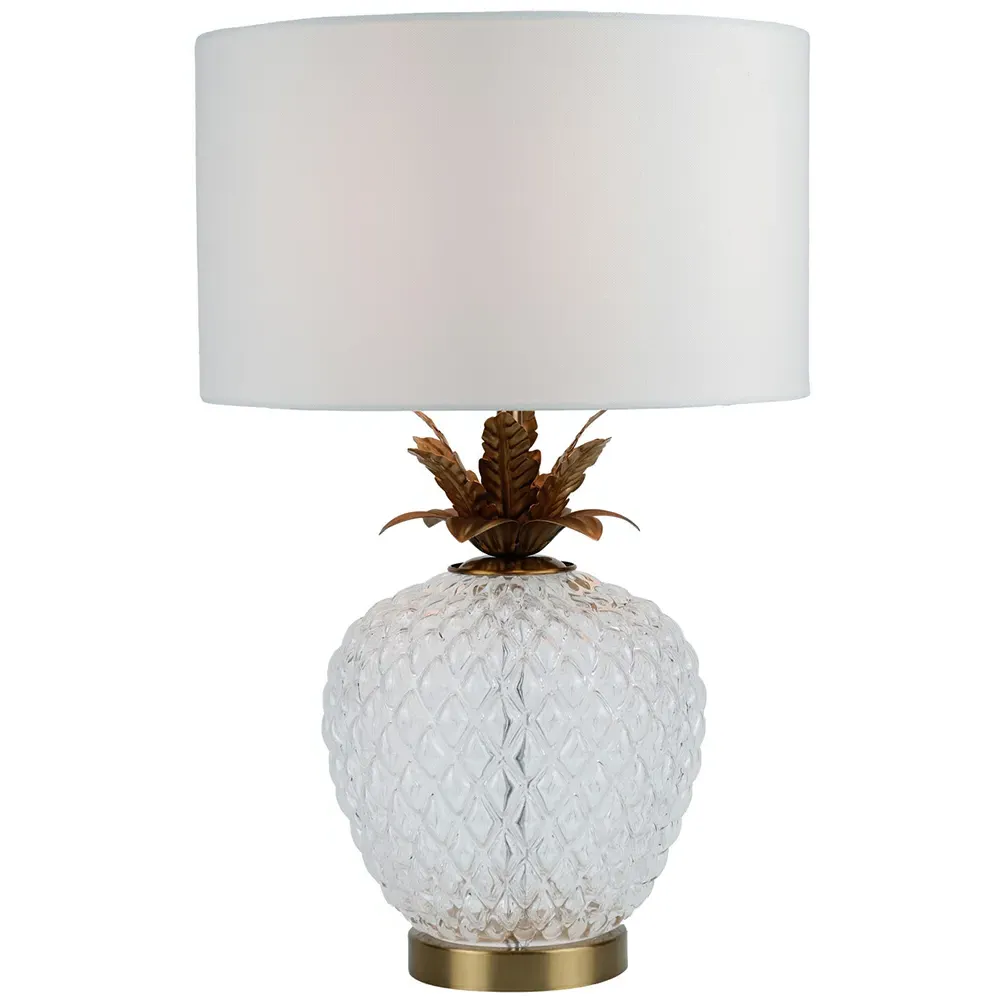 Pineapple Table Lamp - White, Gold