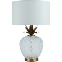 Pineapple Table Lamp - White, Gold