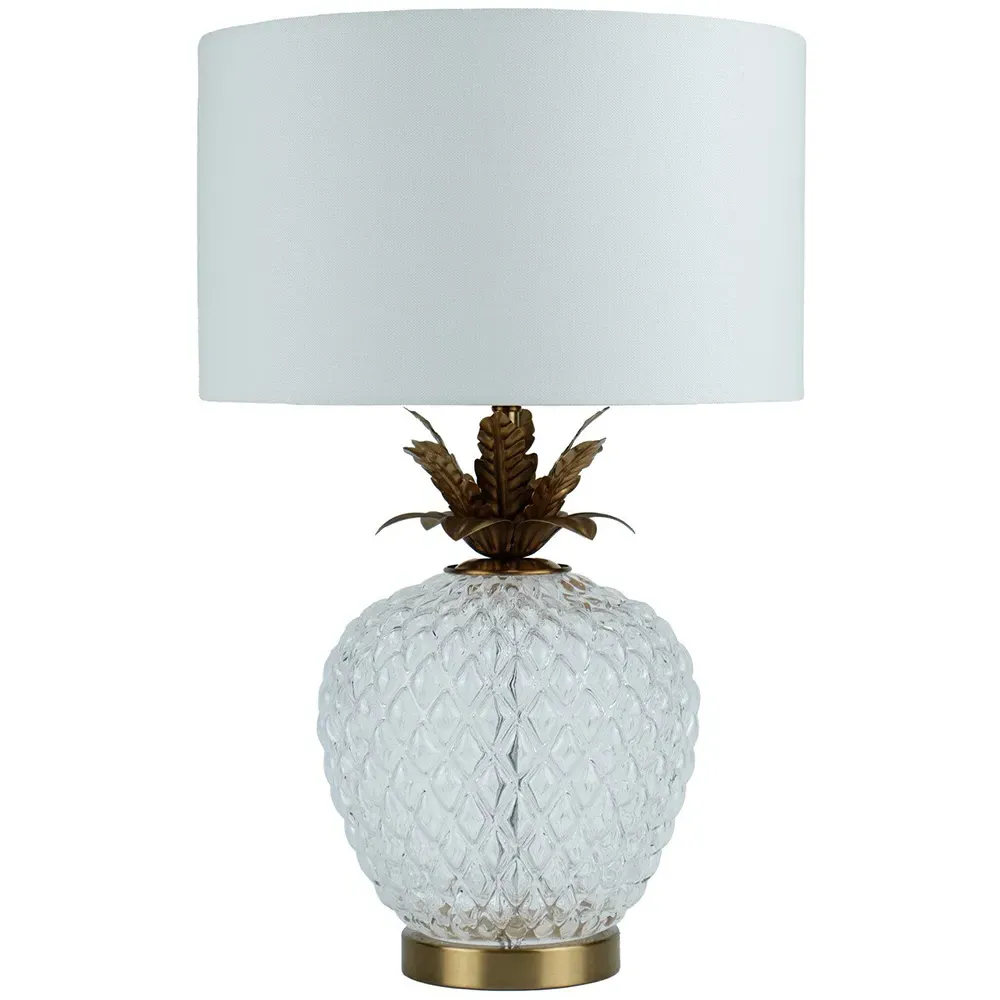 Pineapple Table Lamp - White, Gold image