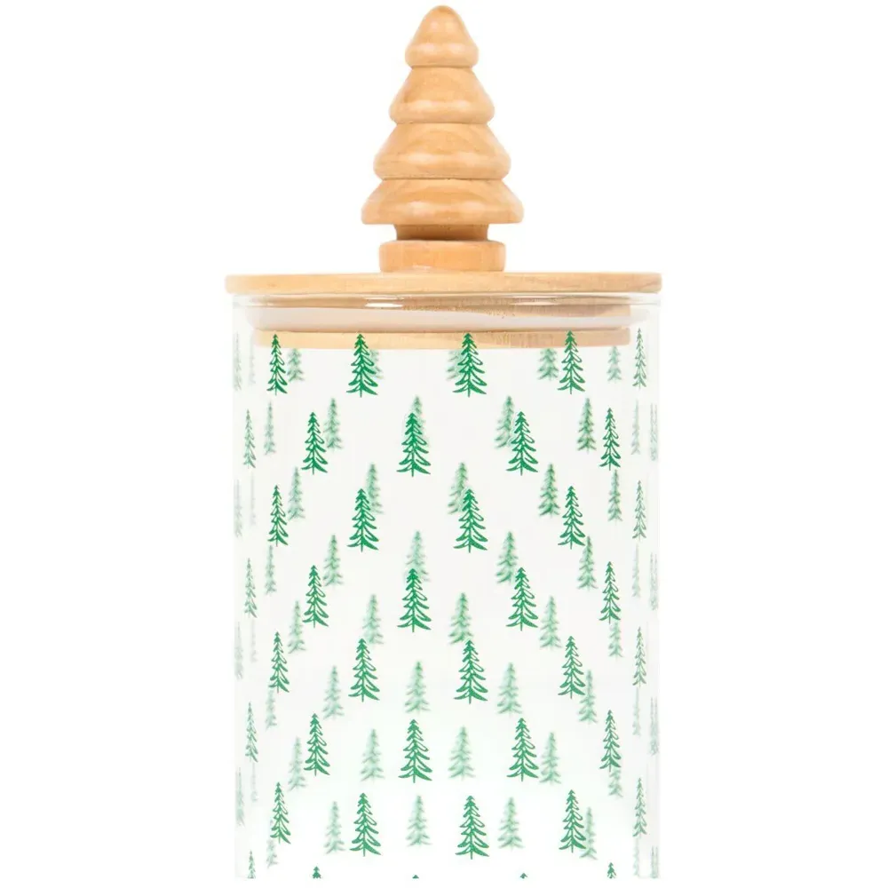 Pinewood Christmas Tree Glass Jar - Clear