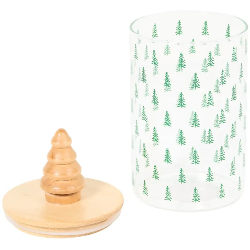 Pinewood Christmas Tree Glass Jar - Clear