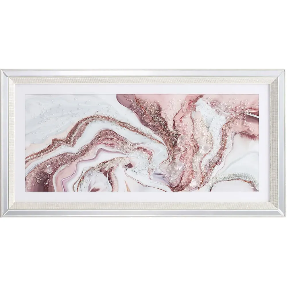 Pink Crush Jewelled Framed Wall Art - Pink