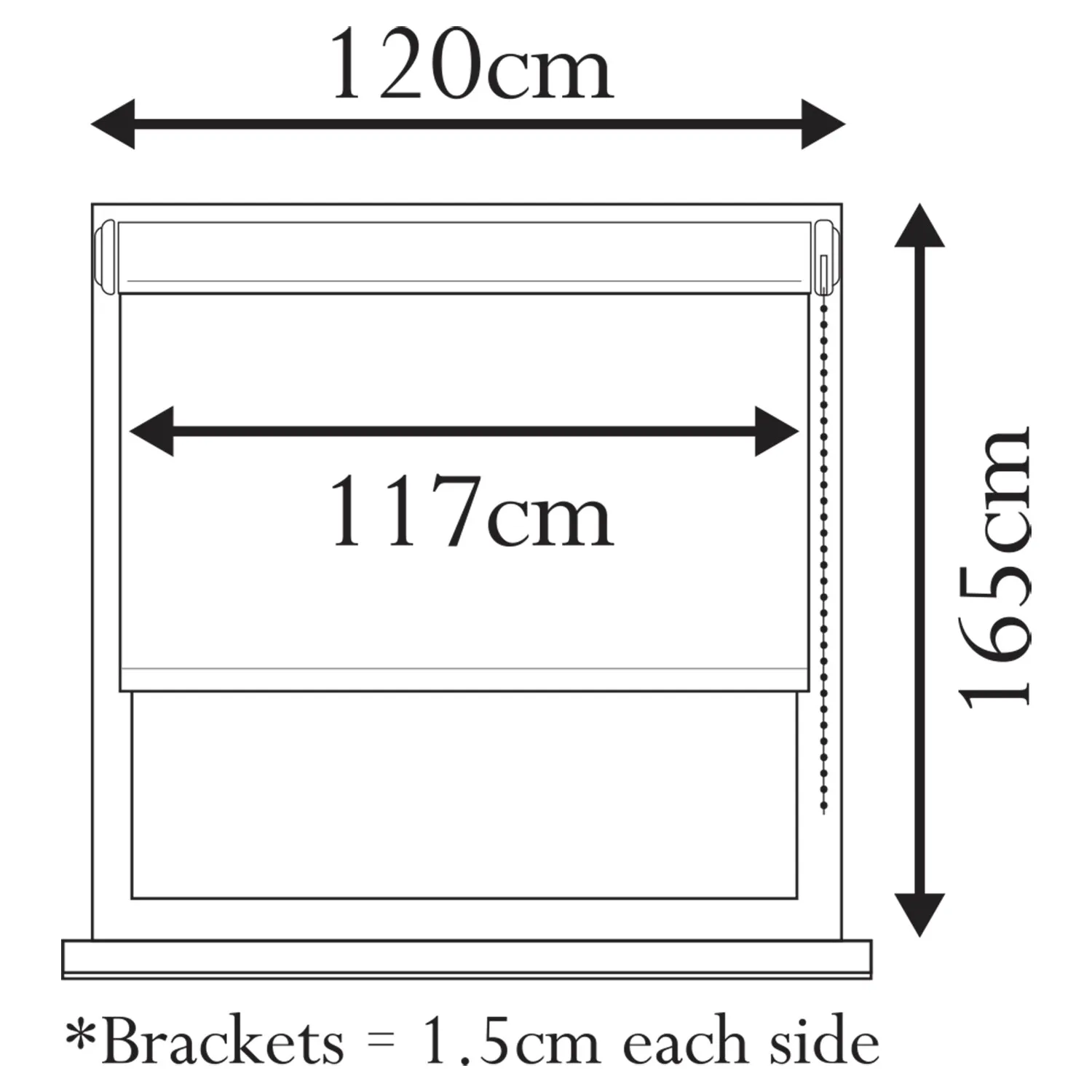 Plain Daylight Blind 120cm - Cream