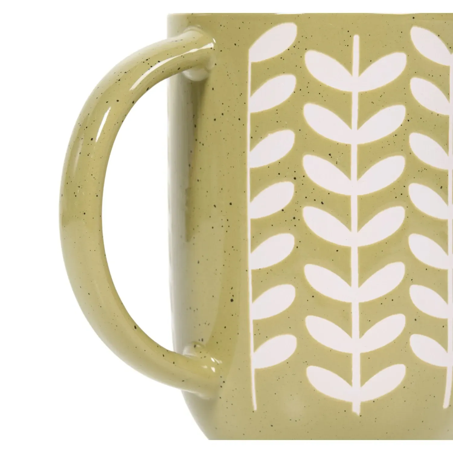 Plant Speckled Glazed Mug - Olive