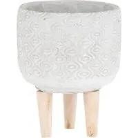 Planter on Wooden Legs - Grey, Cement