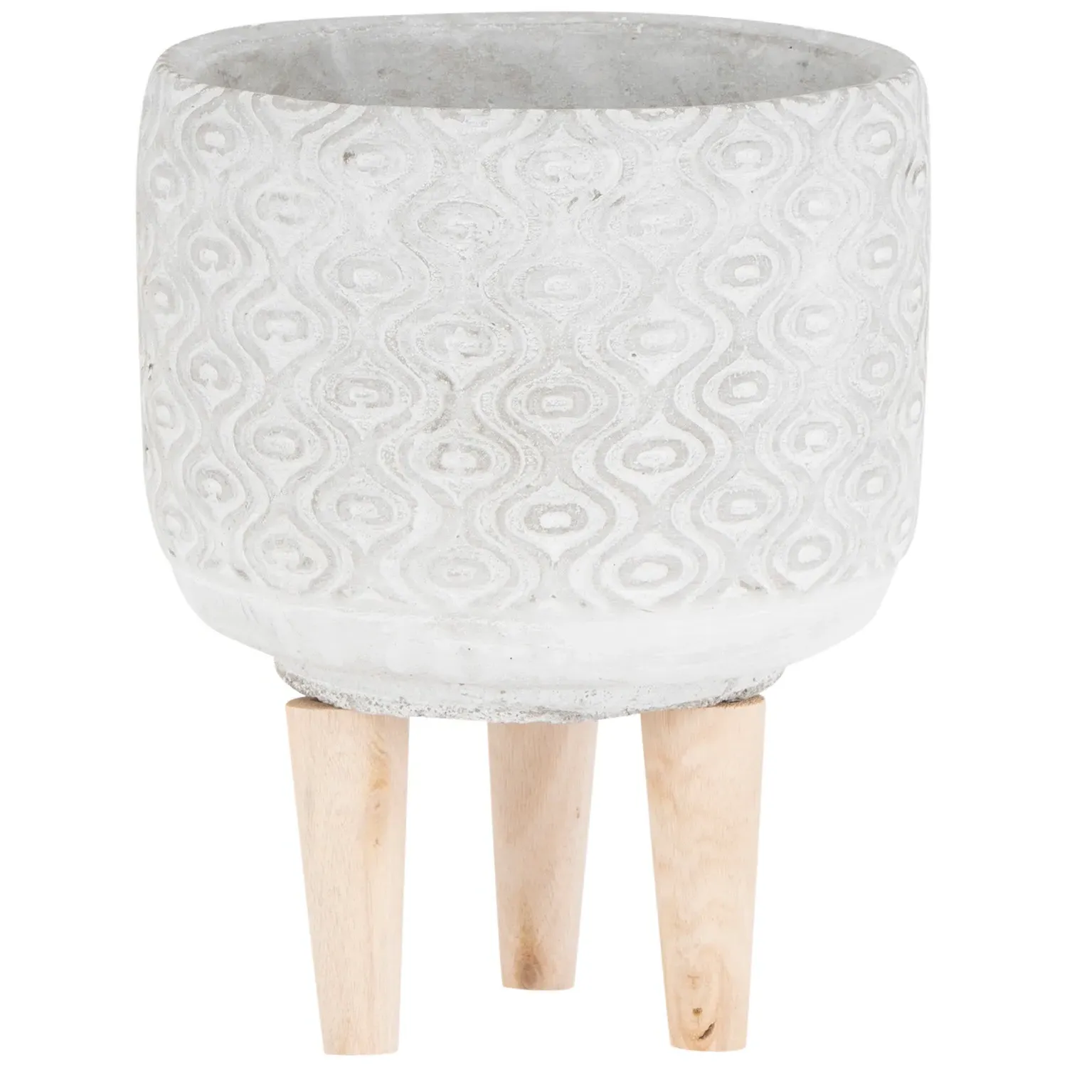 Planter on Wooden Legs - Grey, Cement image