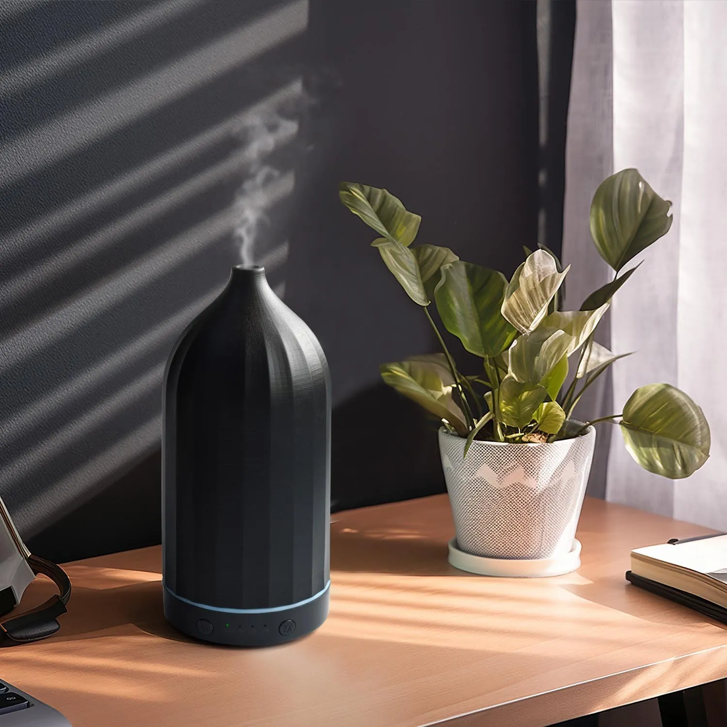 Plastic Diffuser with LED Lights - Black