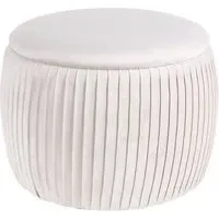 Pleated Eclipse Footstool with Storage - Champagne