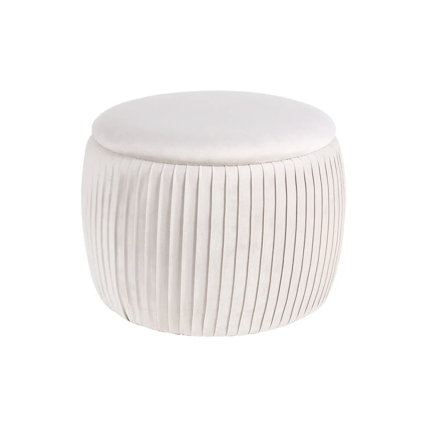 Pleated Eclipse Footstool with Storage - Champagne image