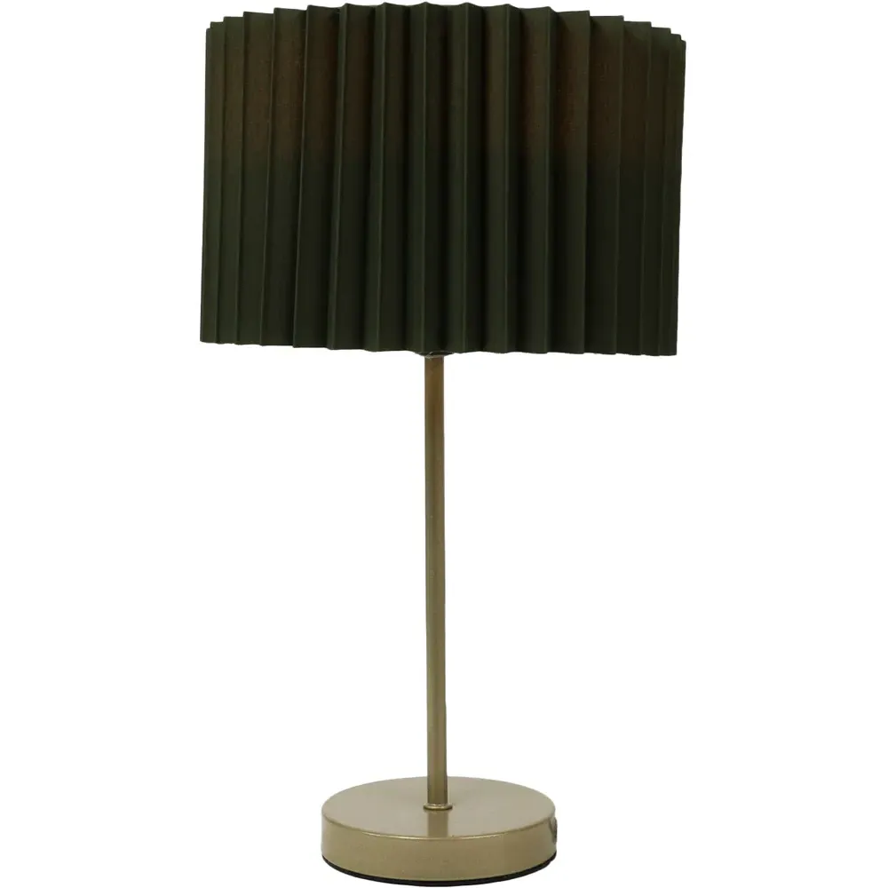 Pleated Table Lamp - Olive