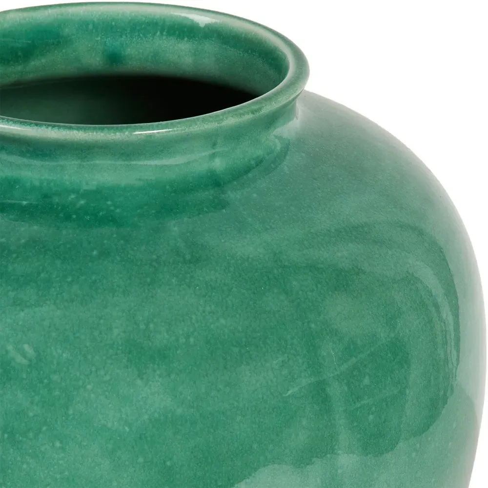 Polly Reactive Glaze Vase - Green