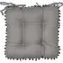Pom Pom Seat Pad 2 Pack - Grey, Cotton