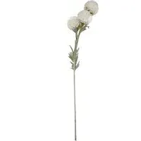 Pom Pom Single Stem Artificial Flower - White