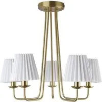 Poppy 5 Light Ceiling Fitting - Brass