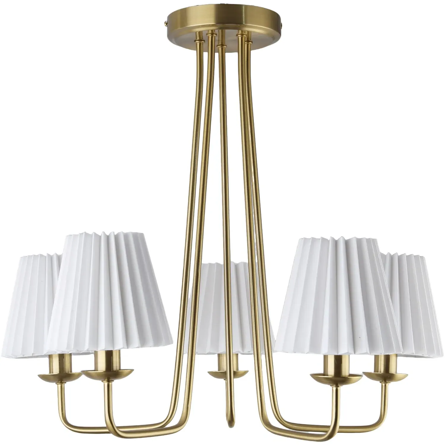 Poppy 5 Light Ceiling Fitting - Brass