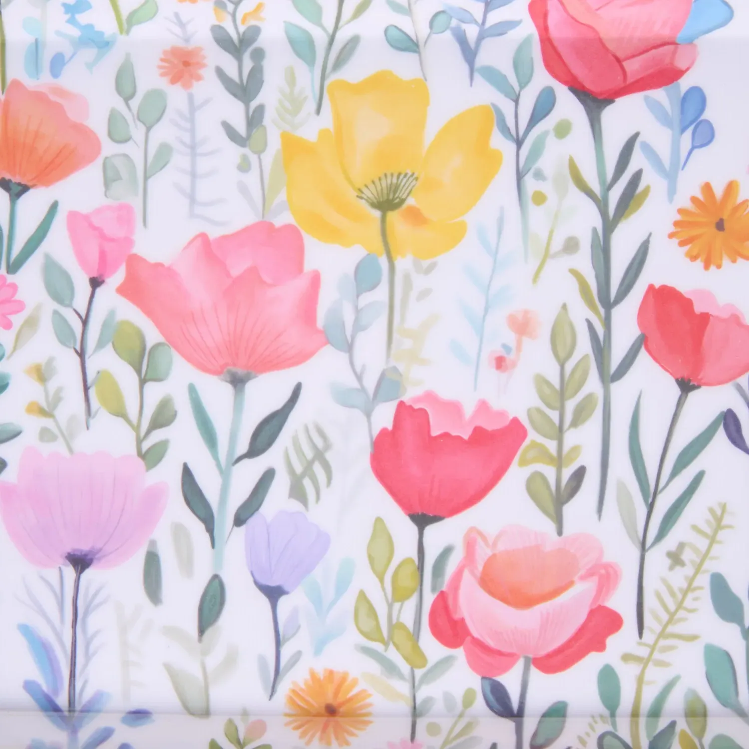 Poppy Meadow Long Drinks Tray - White, Pink