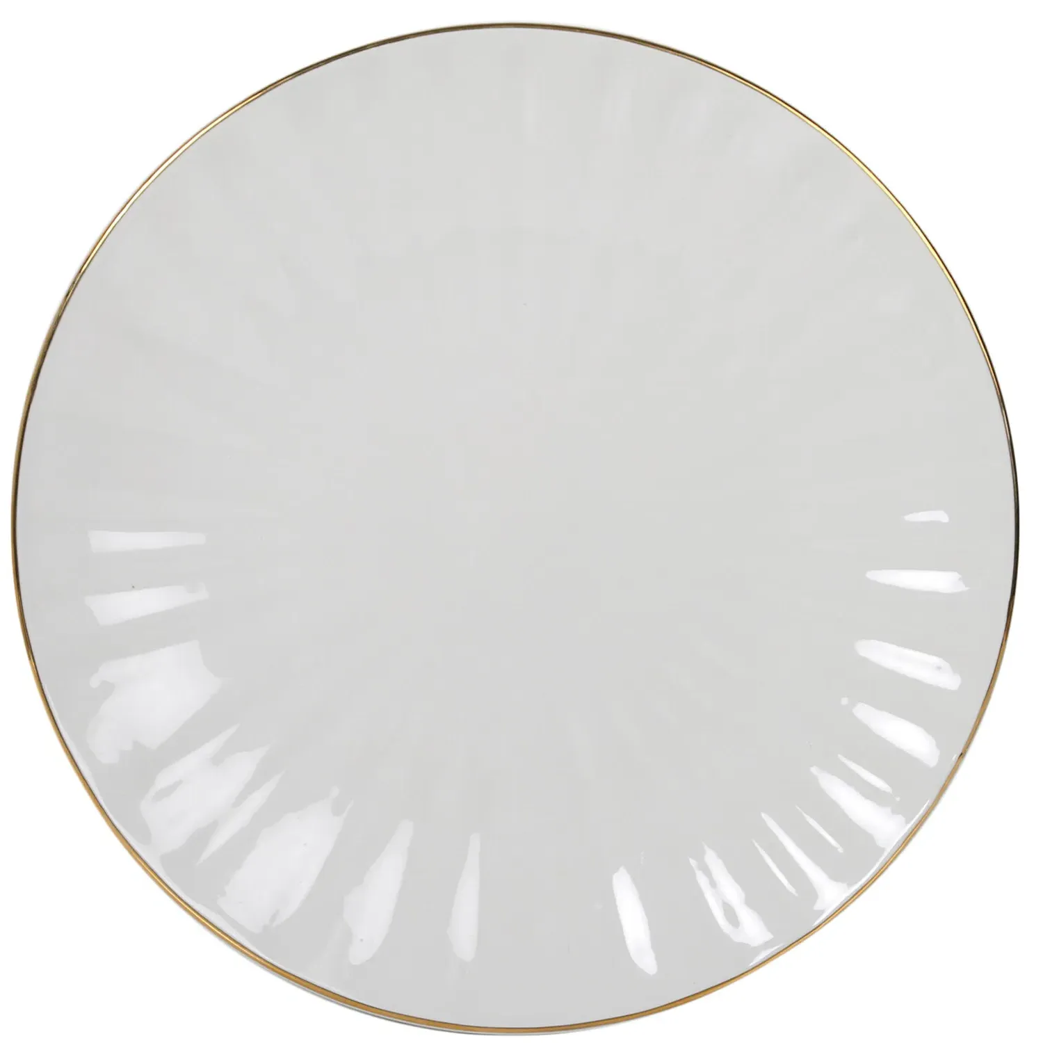 Porcelain Side Plate with Gold Detail - White image