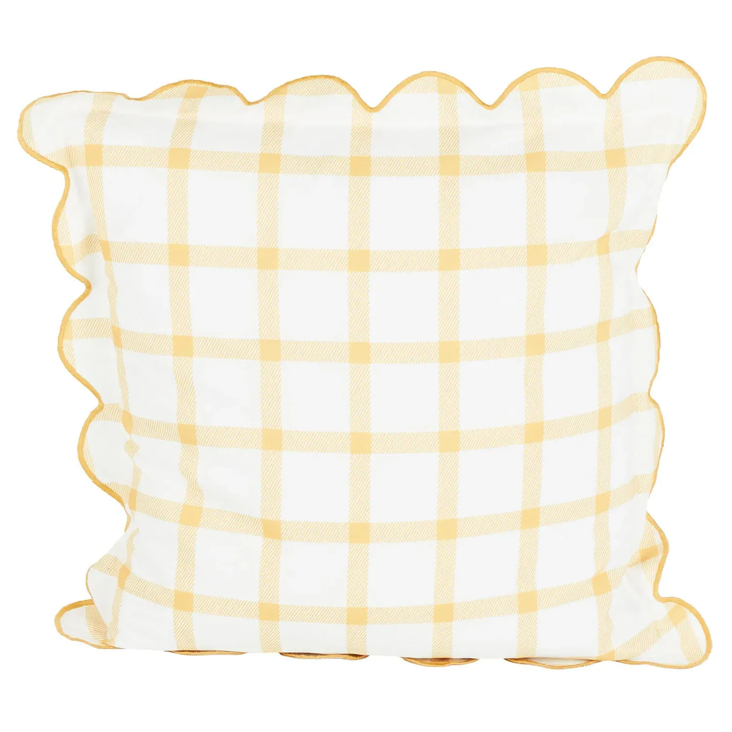 Portland Check Cushion - Ochre