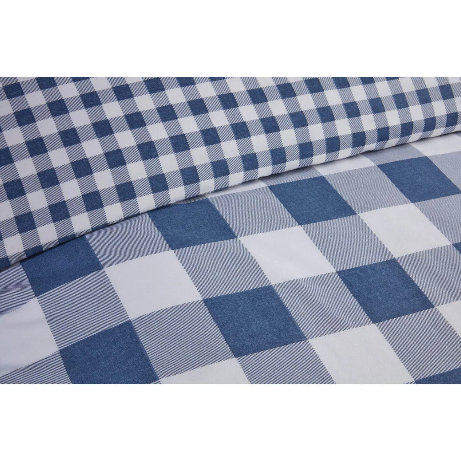 Portland Check King Duvet Cover Set - Navy
