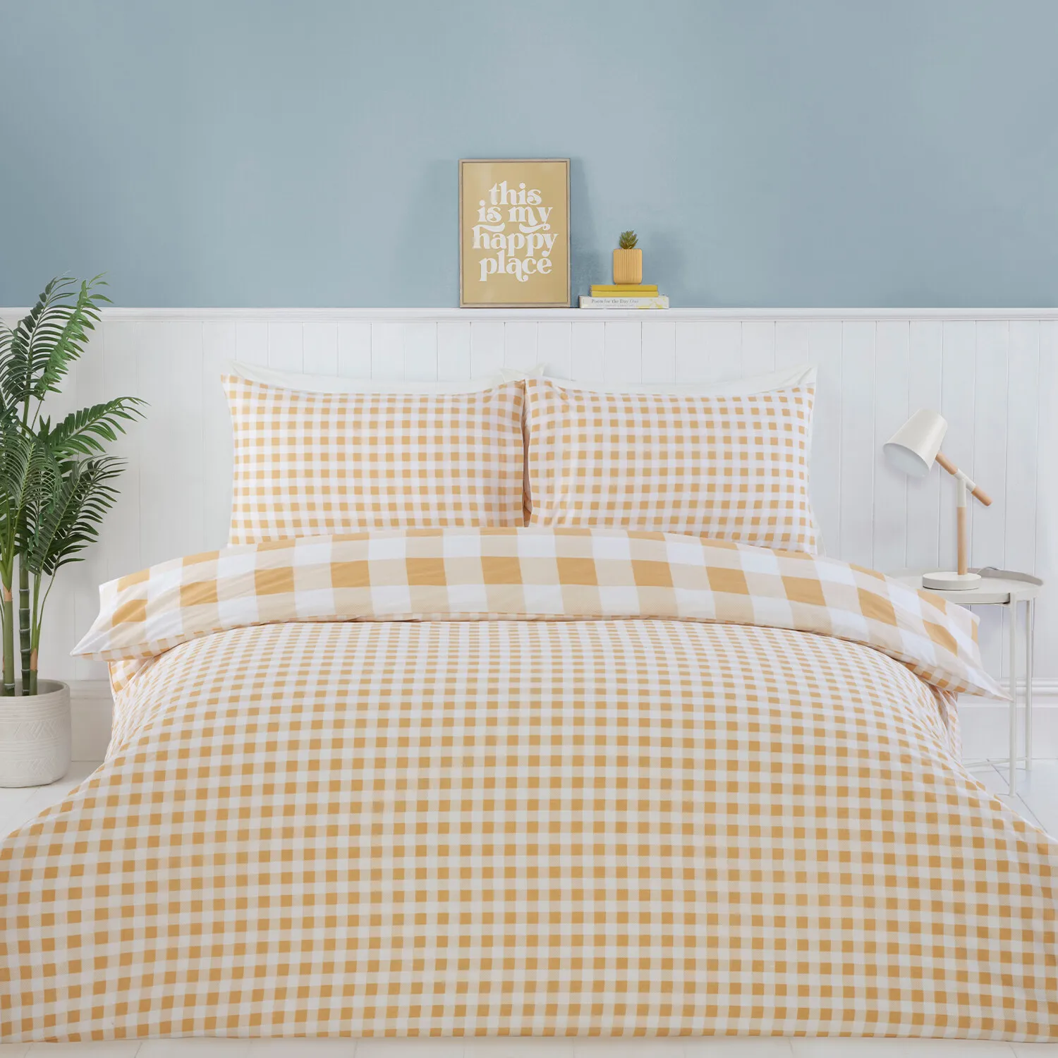 Portland Check King Duvet Set - Yellow