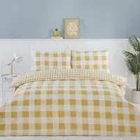 Portland Check King Duvet Set - Yellow