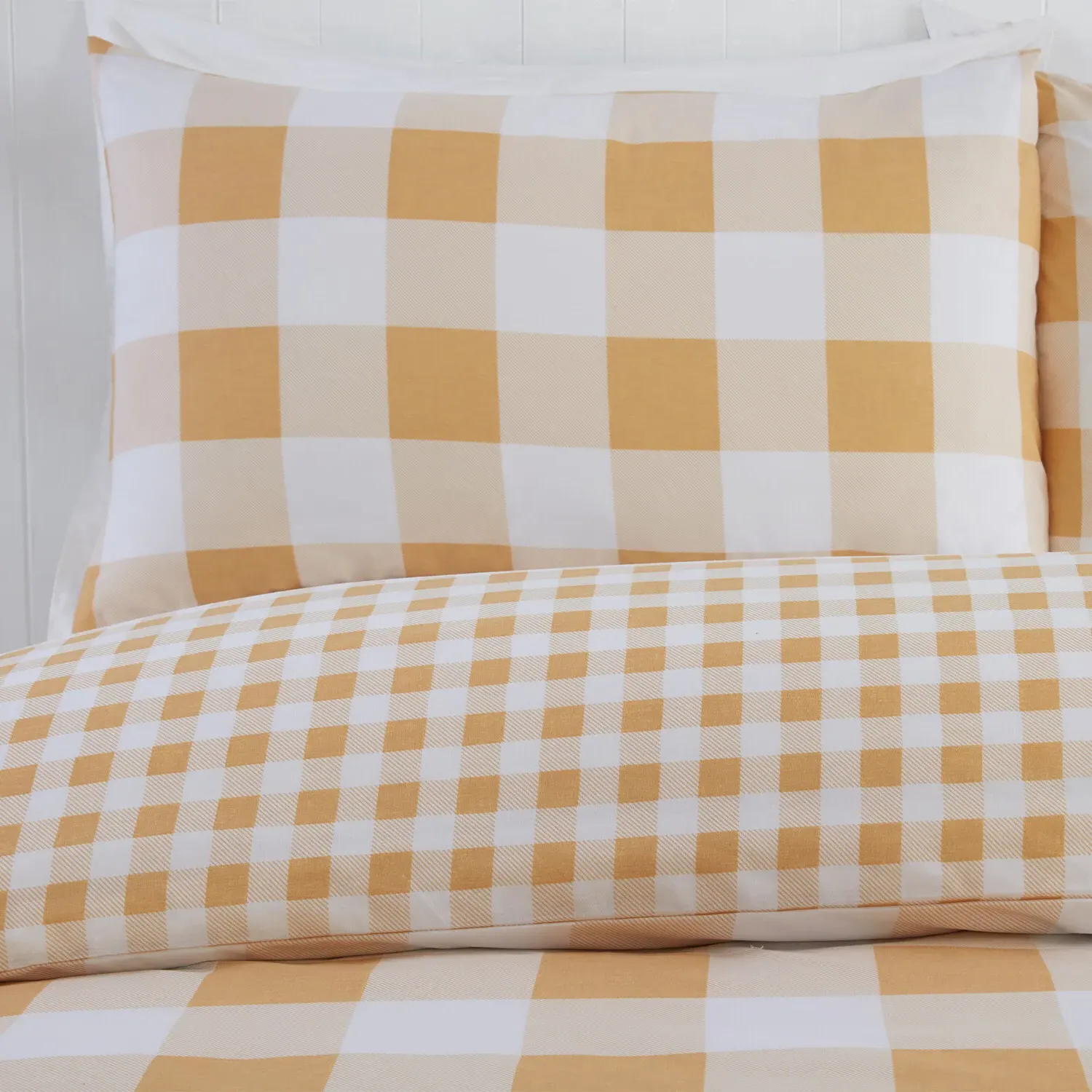 Portland Check Single Duvet Set - Yellow