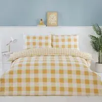 Portland Check Single Duvet Set - Yellow