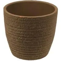 Porto Wiped 15cm Planter - Brown, Ceramic